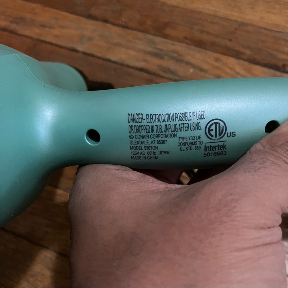 Conair 1875 blow dryer teal - Picture 4 of 5